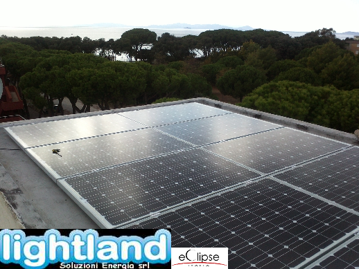 Impianto fotovoltaico Follonica lightland moduli eclipse italia